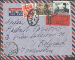 EGYPT - RECOM. AIRMAIL COVER - GIZIRA Via KAIRO AERO DROME To BELGRAD - 1952 - Cartas & Documentos