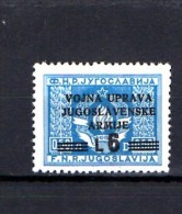 1947 - AMMINISTAZIONE MILITARE JUGOSLAVA - LIRE 6 SU 0,50 NUOVO MNH** - Yugoslavian Occ.: Slovenian Shore