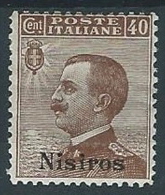 1912 EGEO NISIRO EFFIGIE 40 CENT MH * - W094-4 - Ägäis (Nisiro)