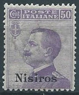 1912 EGEO NISIRO EFFIGIE 50 CENT MNH ** - W095-5 - Ägäis (Nisiro)