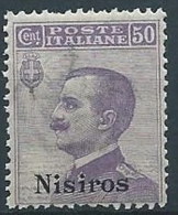 1912 EGEO NISIRO EFFIGIE 50 CENT MNH ** - W096-2 - Egeo (Nisiro)