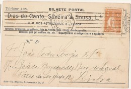 Portugal & Bilhete Postal, Dias Do Canto, Silveira & Sousa, Lisboa 1918 (187) - Storia Postale
