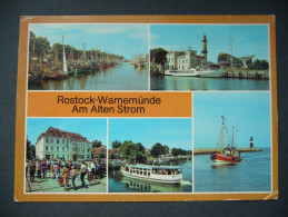 Germany: DDR - Rostock  Warnemünde - Alter Strom. Leuchtturm. Fahrgastschiff "Käppn Brass" - Lightouse - Posted 1980s - Rostock