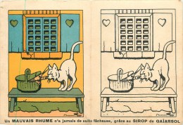 Benjamin Rabier - ** Les Animaux - Chat ** - Carte Ancienne Pub à Colorier- Format Ouvert (11 X 16 Cm) - Rabier, B.