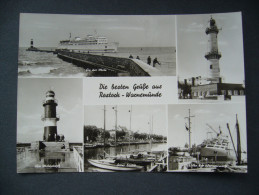 Germany: DDR - Rostock Warnemünde - Mole, Leuchtturm, Molenkopf, Dampfer - Posted 1973 - Rostock