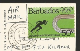 BARBADOS Magnificent West Coast Beach Stamp Los Angeles Olympics 1984 - Barbados