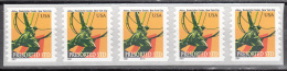 United States   Scott No 3520   Mnh    Year  2001    Plate No. Coil  Strip Of 5 - Coils (Plate Numbers)