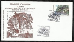 PREMIER JOUR . EUROPA . L´EAU . RICHESSE NATURELLE. FONTAINE DE LA SOURCE THERMALE DU ROC DEL METGE   . 16 MAI  2001. - Storia Postale