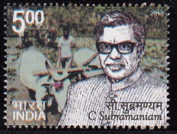 India MNH 2010, C Subramaniam, Physics Qualification, Agriculture Policy, Cow & Farmer, Green Revolution - Neufs