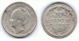 HOLANDA NEDERLANDER 10 CENTS 1934 PLATA SILVER - 10 Cent