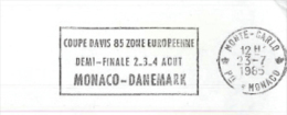 Coupe Davis 85 Demi Finale Monaco Dänemark Denmark Montecarlo Monte Carlo - Covers & Documents
