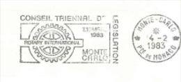 Conseil Triennal De Legisation Rotary International 1983 Montecarlo Monte Carlo - Cartas & Documentos