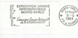 Exposition Canine Internationale Semaine Canine De La Mediterranee 1983 Montecarlo Monte Carlo - Briefe U. Dokumente