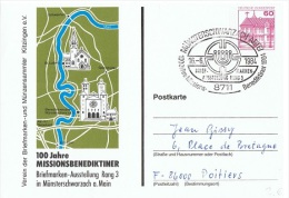 EXP-L8 - ALLEMAGNE Entier Postal Illustré Münsterschwarzach Abtei Exposition Philatélique 1994 - Cartes Postales Privées - Oblitérées