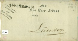 VOORLOPER * BRIEFOMSLAG Uit 1817 Van GOUVERNEUR ZUID-HOLLAND 's-GRAVENHAGE  Aan De HEER SCHOUT TE LEIDERDORP   (9766) - ...-1852 Préphilatélie