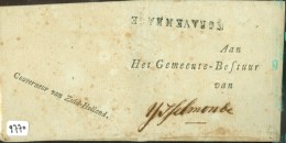 VOORLOPER * BRIEFOMSLAG Rond 1810 Uit LANGSTEMPEL  's-GRAVENHAGE Naar IJSSELMONDE (9770) - ...-1852 Préphilatélie