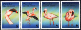 WWF-BIRDS-FLAMINGOS-ANGOLA-SETENANT OF 4-MNH-B4-100 - Fenicotteri