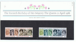 21 April 1986 - The Sixtieth Birthday Of H. M. The Queen - Elizabeth II - Dérie De Timbres + Documents - Lettres & Documents