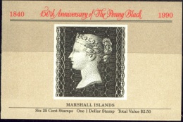 150th ANNIVERSARY OF THE PENNY BLACK-STAMPS BOOKLET-MARSHALL ISLANDS-MNH-B4-176 - Marshallinseln