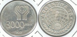 ARGENTINA 3000 PESOS 1977 MUNDIAL PLATA SILVER - Argentine
