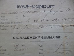 Sauf Conduit WW Montpellier à Ollioules Var. Voir Cachets Au Dos!! - Documentos