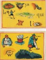 LOT DE 2 IMAGES CHROMO PUBLICITAIRE CHOCOLAT TAPIOCA LOUIT Série Petits Casse Tête 10 Et 11 - Louit