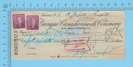 Asbestos, Cheque, 1951 ( $705.65, Oscar Deshais Enrg, B.C.D.C..,  Stamp  2 X #286 ) P. Quebec 2 SCANS - Cheques En Traveller's Cheques