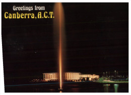 (80) Australia - ACT - Canberra National Library And Water Jet At Nigh - Bibliotheken