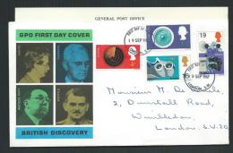 GREAT BRITAIN 19 SEP 1967 FDC BRITISH DISCOVERY  WITH EXPLANATION - Non Classés