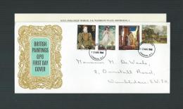 GREAT BRITAIN 12 AUG 1968 FDC BRITISH PAINTINGS  WITH EXPLANATION - Sin Clasificación