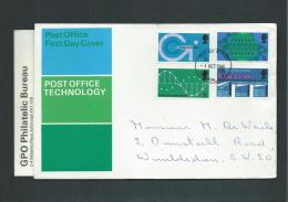 GREAT BRITAIN 1 OCT 1969 FDC POST OFFICE TECHNOLOGY  WITH EXPLANATION - Unclassified