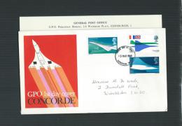 GREAT BRITAIN 3 MAR 1969 FDC 1st CONCORDE FLIGHT  WITH EXPLANATION - Ohne Zuordnung