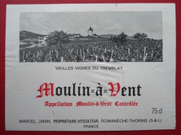 - MOULIN A VENT - VIEILLES VIGNES DU TREMBLAY - MARCEL JANIN ROMANECHE-THORINS (Saône&Loire) - Beaujolais