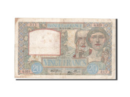 Billet, France, 20 Francs, 20 F 1939-1942 ''Science Et Travail'', 1940 - 20 F 1939-1942 ''Science Et Travail''