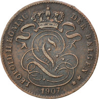 Monnaie, Belgique, Leopold II, Centime, 1907, TTB, Cuivre, KM:34.1 - 1 Centime