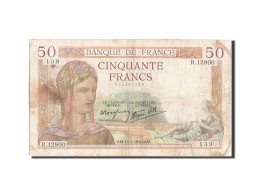 Billet, France, 50 Francs, 50 F 1934-1940 ''Cérès'', 1940, 1940-03-14, TB - 50 F 1934-1940 ''Cérès''