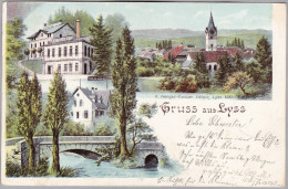 AK BE LYSS 1903-04-02 LYSS "Gruss Aus" Litho A. Wenger-Kocher - Lyss