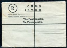 SOUTH AFRICA OHMS STATIONERY FORMULA REGISTERED ENVELOPE 1920s - Ohne Zuordnung