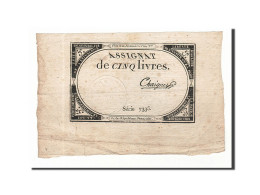 Billet, France, 5 Livres, 1793, Chaignet, TTB, KM:A76, Lafaurie:171 - Assignats