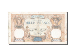 Billet, France, 1000 Francs, 1 000 F 1927-1940 ''Cérès Et Mercure'', 1937 - 1 000 F 1927-1940 ''Cérès Et Mercure''