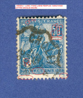 1929 N° 257  TYPE 1 DENT 14 X 13 1/2 JEANNE D ARC 50 C BLEU  OBLITÉRÉ - Gebruikt