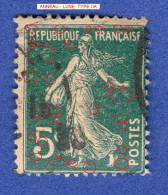 VARIÉTÉS FRANCE 1907  N° 137 TYPE IIA   SEMEUSE 5 C FOND PLEIN OBLITÉRÉ YVER TELLIER 15.00€ - Oblitérés