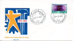 LUXEMBOURG. N°740 De 1969 Sur Enveloppe 1er Jour. OIT. - OIT