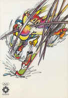 Olympic Games Sarajevo 1984 Mascote Vucko Skiing Postcard - Jeux Olympiques