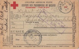 17899- WAR PRISONERS CORRESPONDENCE, CENSORED NR 1420, FROM TRANSYLVANIA TO PENZA-RUSSIA, RED CROSS, 1917, HUNGARY - Storia Postale