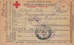 17902- WAR PRISONERS CORRESPONDENCE, CENSORED, FROM TRANSYLVANIA TO PENZA-RUSSIA, RED CROSS, 1917, HUNGARY - Storia Postale