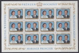 Luxemburg 1981 Royal Wedding 1v Sheetlet ** Mnh (F3224) - Blokken & Velletjes