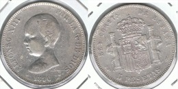 ESPAÑA ALFONSO XII 5 PESETAS 1890 PG M PLATA SILVER B - Andere & Zonder Classificatie