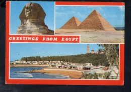 J1915 GIZA, THE GREAT SPHINX - GREETINGS FROM EGYPT - NICE STAMP 25 P. - FRANCOBOLLO, TIMBRES - Guiza