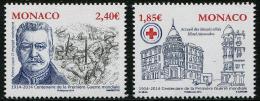 MONACO - 2014 - Centenaire De La 1ere Guerre Mondiale, Croix Rouge - 2v Neufs // Mnh - Neufs